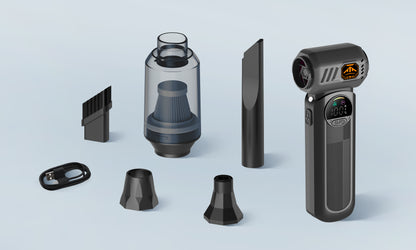 Deparee Compressed Air Dusters, 8000mAh Battery High Wind with Memory Setting, LED Light Multi-Nozzles for Car, Home, Office, Pet, Electronics